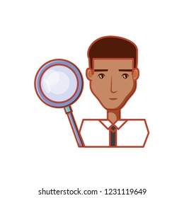 businessman with search magnifying glass