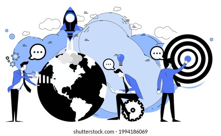 businessman search success.icon set idea and concept creativity illustration business  innovation technology modern. 
