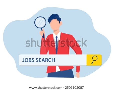 Businessman Searching for candidate, HR Human Resources find people to fill in job vacancy, recruitment or finding career opportunity concept, 