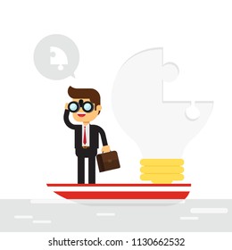 Businessman searching idea