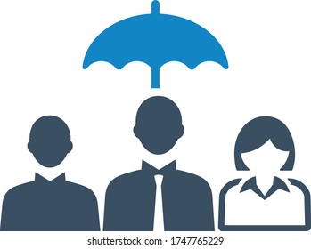 Empresario, icono seguro (ilustración vectorial)