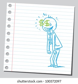 Businessman seeing dollars