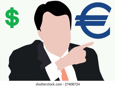 Businessman select euro