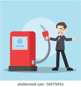 businessman selling gas