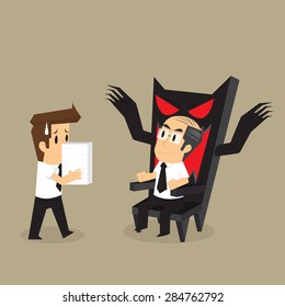 businessman send tasks that have been assigned. vector