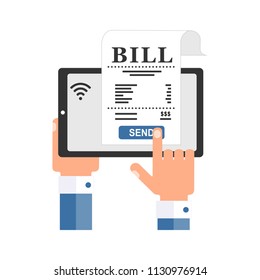 The businessman sends an bill by e-mail.
