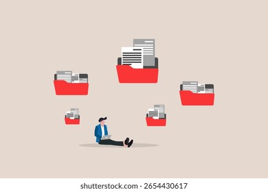 Businessman sends file documents from a laptop. concept of Data center server, cloud computing, internet advertising, and email
