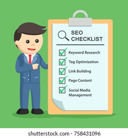 Businessman with SEO checklist