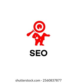 businessman seo logo template vector illustration