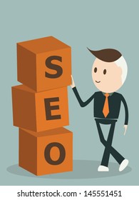 Businessman and seo , vector format