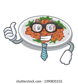 Businessman sesame chicken isolated with the cartoon