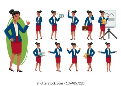 Businessman set with different posture