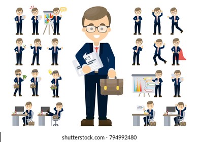 Businessman set illustration. 