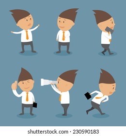 Businessman Set, illustration vector.