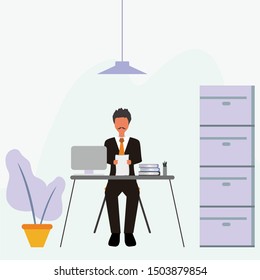 businessman set with leader isolated vector illustration