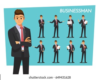 businessman set  ,Vector illustration cartoon character.