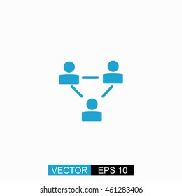 Businessman setting vector. Isolated blue icon on white background.