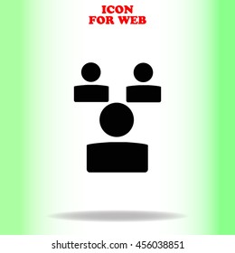 Businessman setting web icon. Black illustration on white background