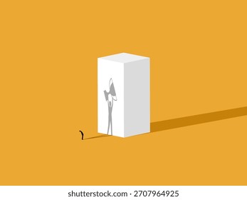 Businessman and the Shadow of the Big Winner.