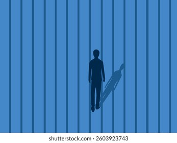 Businessman and the shadow of a cage