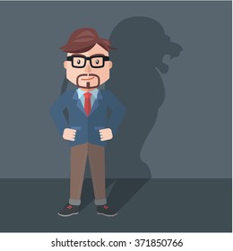 Businessman Shadow lion power