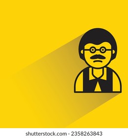 businessman with shadow on yellow background