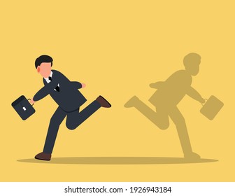 Empresario y Sombra de diferentes maneras. concepto de dirección de negocio.