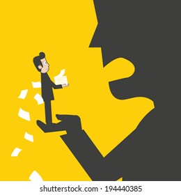 businessman with Shadows anger Manager - vector 