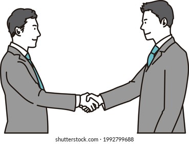 Un hombre de negocios se da la mano con un contrato