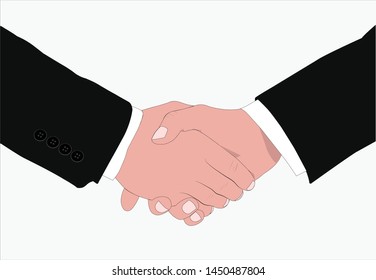 Businessman shaking hands with each other. Vector illustration.