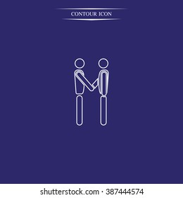 Businessman shaking hands icon.