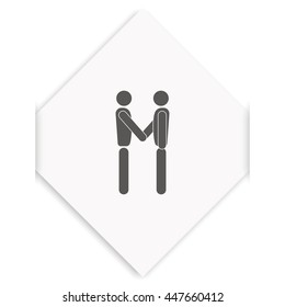 Businessman shaking hands icon.