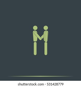 Businessman shaking hands icon.