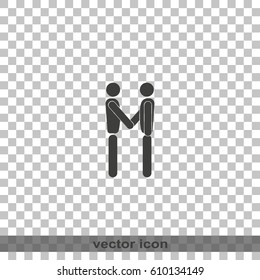 Businessman shaking hands icon.