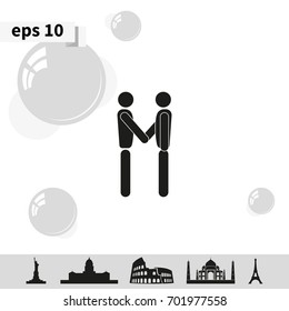Businessman shaking hands icon.