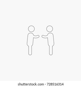 Businessman shaking hands icon
