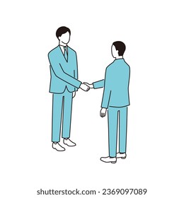 Businessman shaking hands. man who was hired