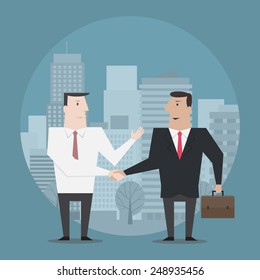 Businessman shaking hands - Vector 