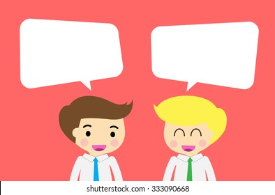businessman Share Idea. cartoon flat design. Business plan concept. Vector illustration. two business man dark red background. team teamwork.Brainstorming. fix the problem. Key to success