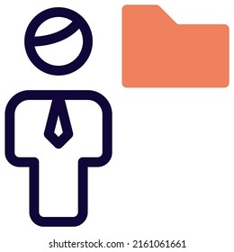 empresario que comparte una sola carpeta en un servidor en línea