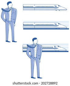 Businessman and Shinkansen