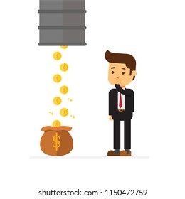 Businessman shocked because coin is seized
