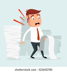 Businessman shocked. Vector flat illustration