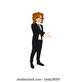 businessman shoot gesture
