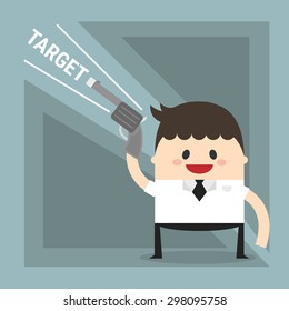 Businessman shoot target.