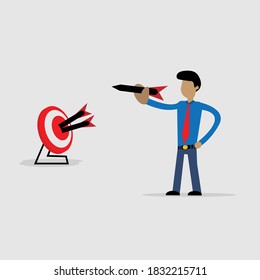 Businessman Shoot a Target using Archery