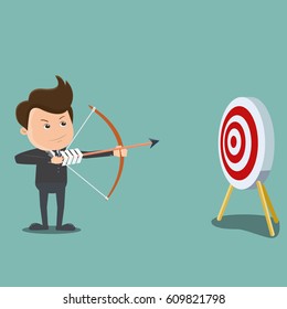 Businessman shooting arrow , Business concept - vector illustration