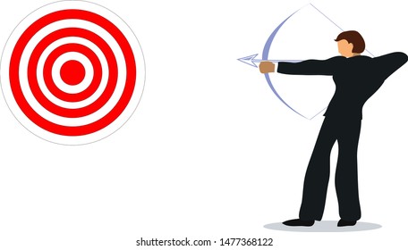 a businessman is shooting in a target