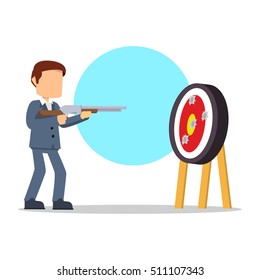 businessman shooting target 