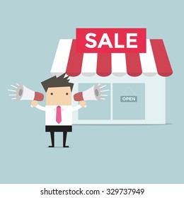 Businessman shop promotion